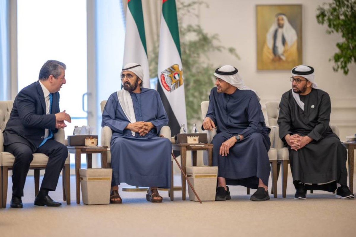 محمد بن زايد يستقبل مسرور بارزاني بحضور محمد بن راشد..
شراكة الإمارات وكوردستان نحو آفاق أوسع