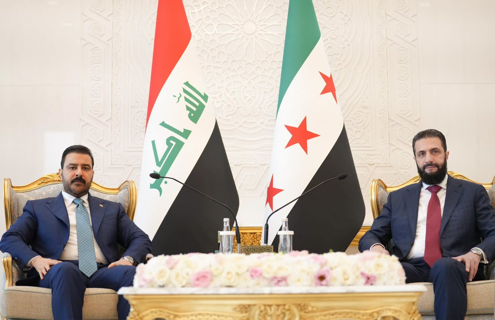 الشرع والزيدي يبحثان في دمشق شراكة اقتصادية وأمن الحدود وخط كركوك - بانياس